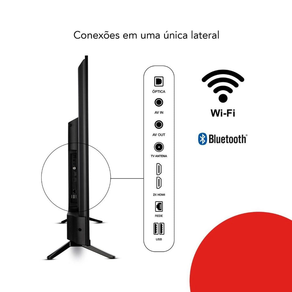 Smart TV 43" LED AIWA BL-02-A 2 HDMI 2 USB Processador Quad Core