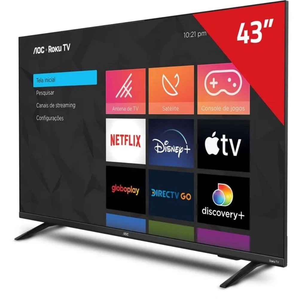 Smart TV aoc Roku 43 Dled HD Dolby Audio 43S5045/78G