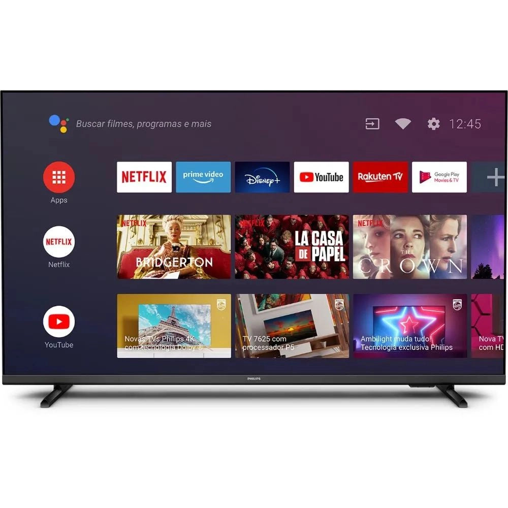 Smart TV Philips 43" Full HD Android 43PFG6917/78 Comando de Voz HDR 3 HDMI Wifi 5G Bluetooth Dolby Atmos