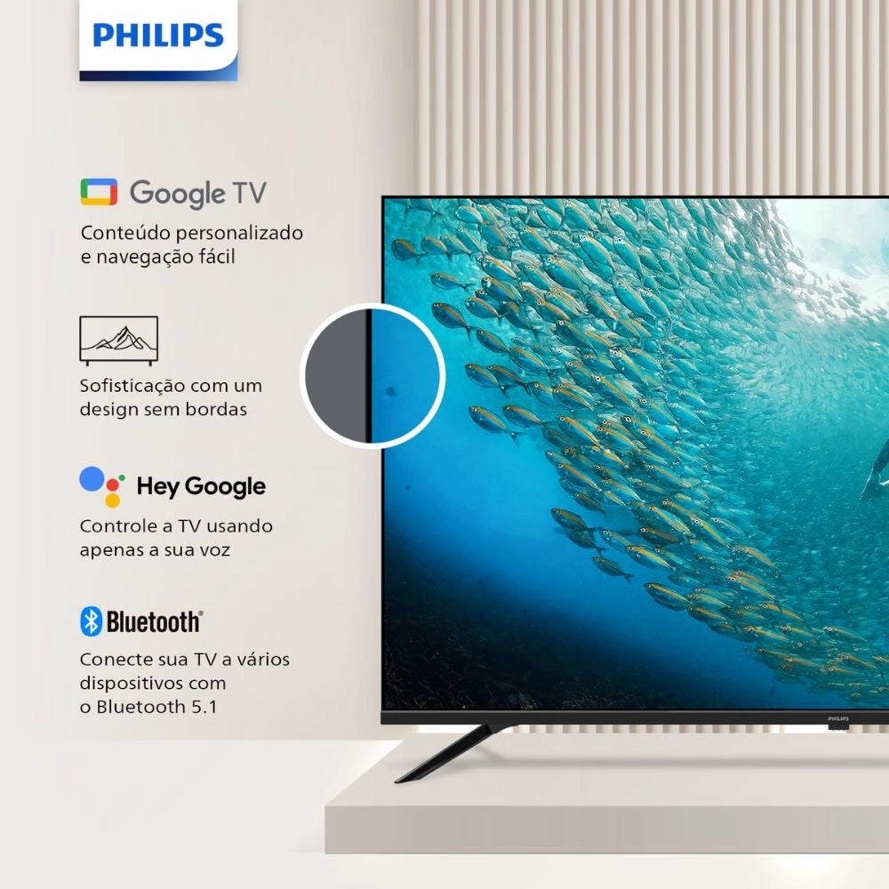 Tv Philips Smart Google Tv 4K hdr 50 Comando de Voz Dolby Audio 50PUG7019