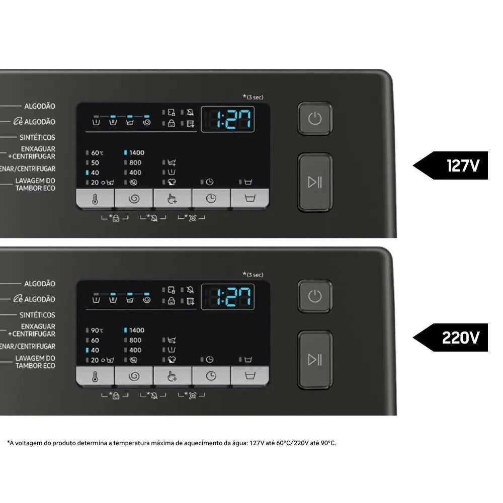 Lavadora Digital Inverter Samsung WW11T Inox 11kg